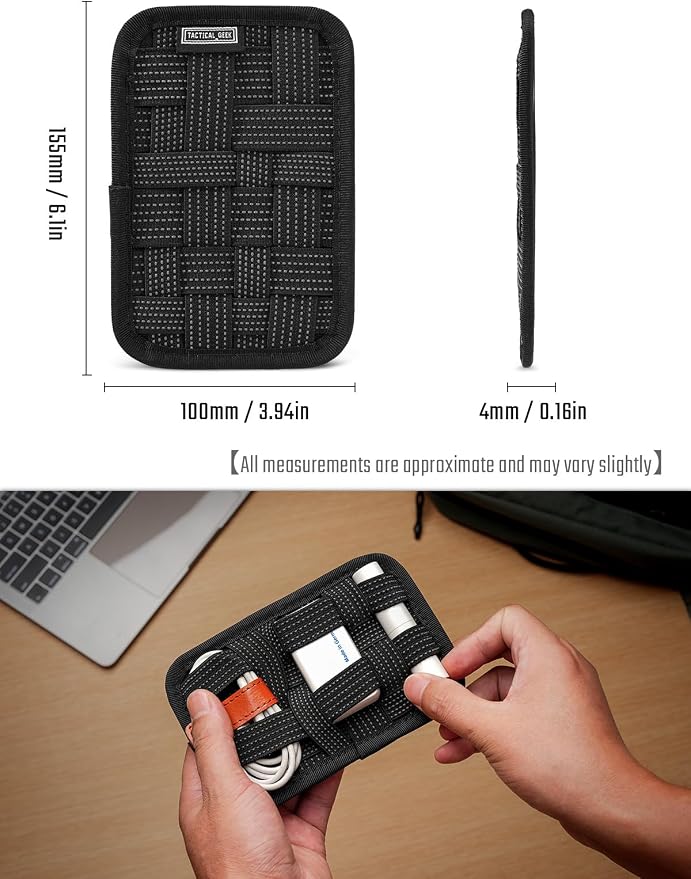 TACTICAL_GEEK EDC Organizer Board, Anti-Slip Elastic Woven Board, Utility Bag Insert Panel for Small Gear, Backpack Accessories (TCM11-S-Black)