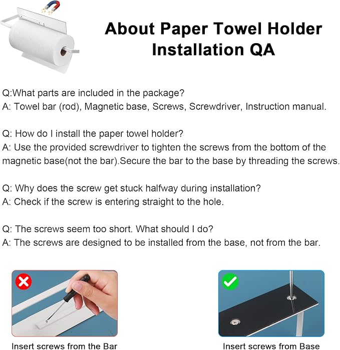 Magnetic Paper Towel Holder for Fridge, Toilet Paper Roll Holder Magnetic Paper Towel Rack Wall Mount Fridge Organizer for Papers Towels Roll Bathroom Toilet Garage RV Decor Kitchen Organization White