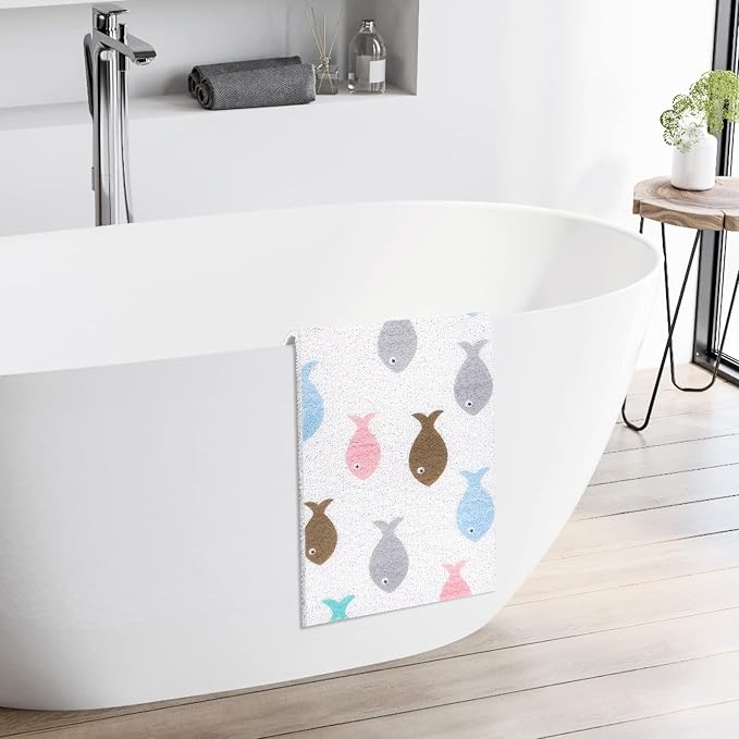 Bathtub Mat Shower Mat Non-Slip, 16x 39 Inch, Soft Comfort Bath Mat with Drainage Holes, PVC Loofah Massage Bathmat for Shower, Tub, Bathroom, Wet Areas, Quick Drying