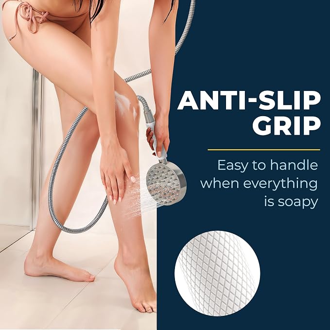 HammerHead Showers® Shark Skin Grip Compatible for HammerHead Showers 1-Spray Handheld Shower Head – Slip-Free Grip for Handheld Shower Head for Elderly or Kids – Handshower Silicone Grip