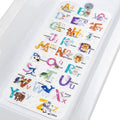Topotdor Baby Bath Mat for Tub for Kids, 40 X 16 Inch Extra Long Toddler Bathtub Mat Non Slip, Machine Washable Bathroom Shower Floor Mat with Suction Cups & Drain Holes, Alphabet Animal
