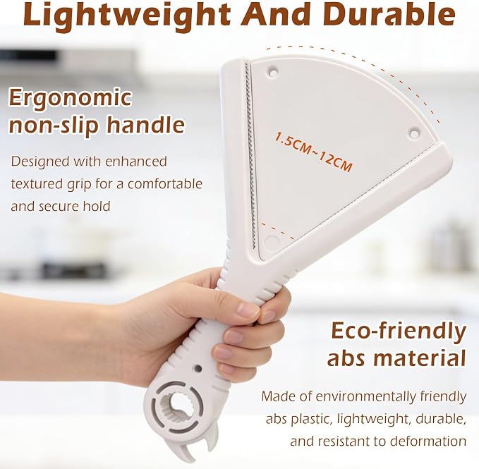 Multi-Purpose Jar, Bottle and Can Opener, Easy-Grip Bottle Opener with V-Shaped Design, Kitchen Tool for Weak Hands