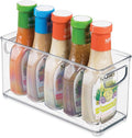iDesign Slim Clear Plastic Stackable Storage Bin, Tall Narrow Organizer for Kitchen or Pantry