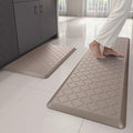 Kitchen Mats for Floor 2 Piece - Anti Fatigue Mats for Kitchen Floor - Non Slip Cushioned Rugs for Standing, Office,Sink, Laundry, Khaki