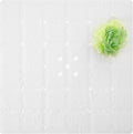 Webos Shower Mat for Textured Surface：Silicone Non Slip Shower Mat Without Suction Cups Foldable - Square Bath Mat for Reglazed Tub Textured Shower Floor (White, 21x21)