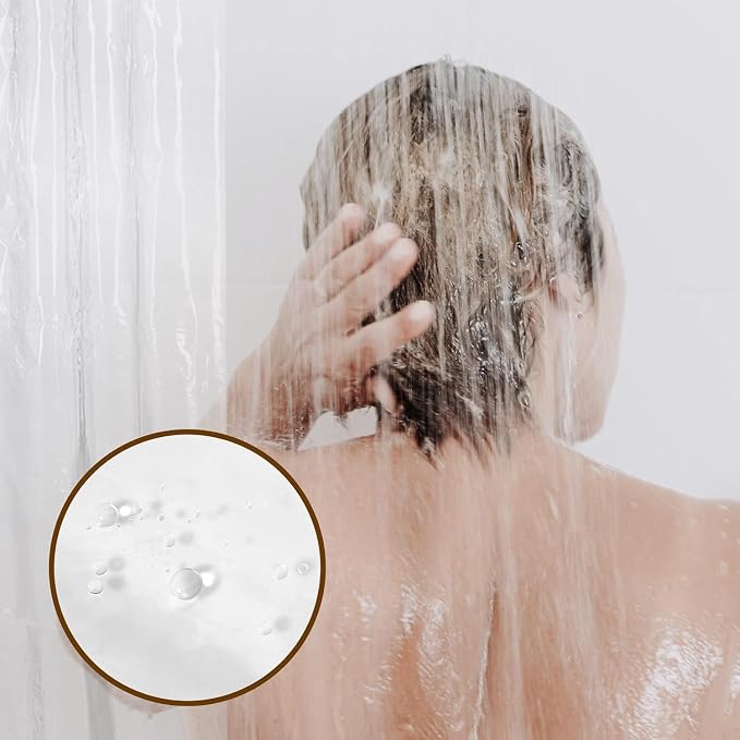 Barossa Design Super Long Clear Shower Curtain Liner 72" Wide x 108" Height - See Through Plastic Bath Curtain with Metal Grommets for Bathroom - Clear, 72x108