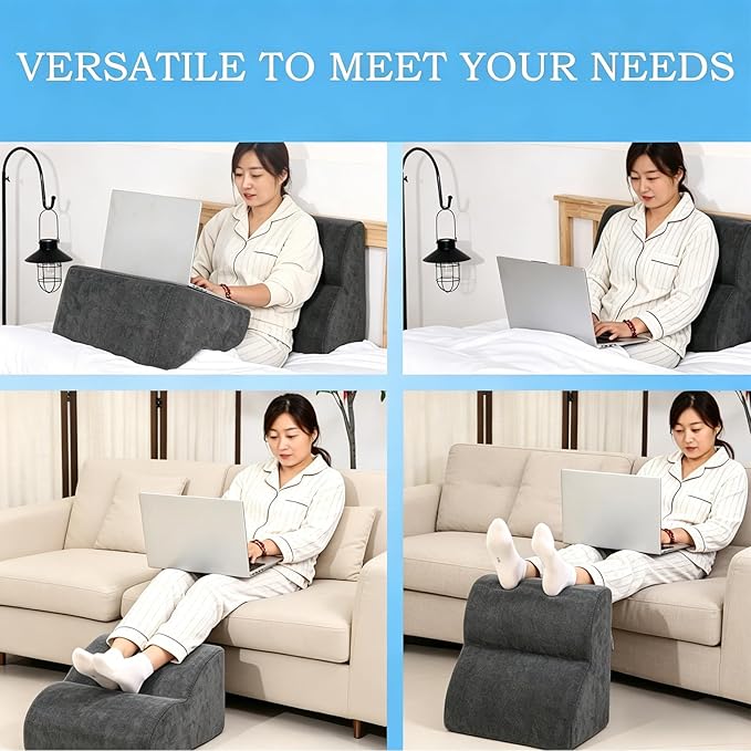Foot Rest for Under Desk at Work.Multifunctional 3-Tier Foot Stool,with Washable Footrest.for Under Desk,Office Chair Gaming Chair & Sofa,Leg Elevation Pillow,Supports Posture(A-Black)
