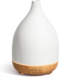 InnoGear Oil Diffuser, 300ML Ceramic Diffuser for Essential Oils Handcrafted Aromatherapy Diffuser Ultrasonic Cool Mist Humidifier with 4 Timers Waterless Auto Off for Room Office, White