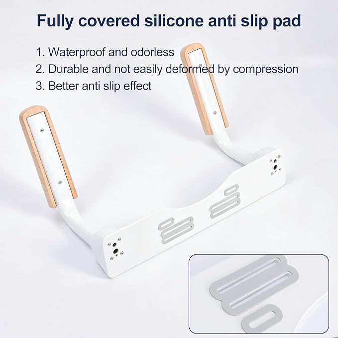Toilet Safety Rails for Seniors with Space Saving Flip-Up Armrests, Toilet Support Rails for Seniors and Disabled, Pregnant Women, Grab Bars Toilet Safety Frame for Bathroom, Oak