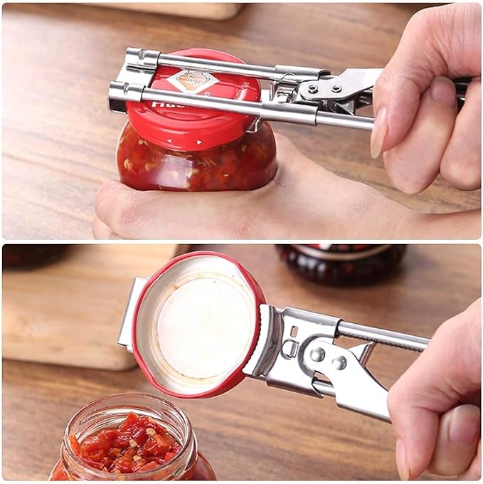 Master Jar & Bottle Opener, Adjustable Multifunctional Stainless Steel Can Opener Jar Lid Gripper, Manual,Kitchen Accessories（Silver）