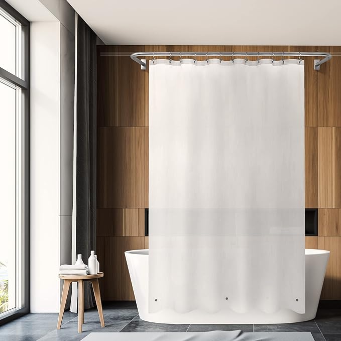 Barossa Design Frosted Shower Curtain Liner - Premium PEVA Shower Liner for Bathroom, BPA & PVC Free, No Chemical Smell, Lightweight Bath Curtain with 3 Magnets, Metal Grommets - Frost, Standard Size