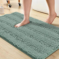 Turquoize Chenille Bath Rugs Shaggy Bathroom Rugs Non Slip Bath Rugs for Bathroom 20 x 32 Duckshell Blue Bath Rug Extra Soft and Absorbent Area Rug, 20"x 32", Duckshell Blue