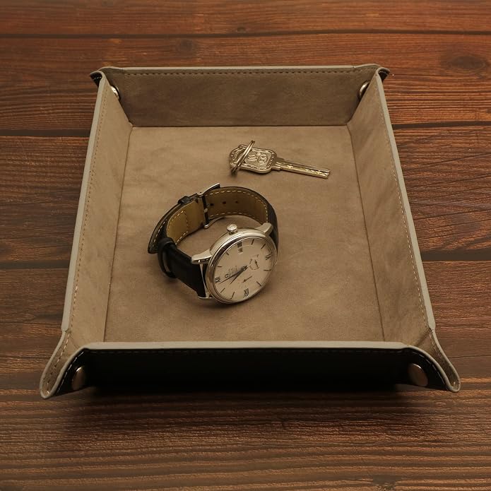Valet Organizer - Catchall Tray for Jewelry, Wallets, Watches, Keys, Coins, Phones, Glasses - Perfect for Nightstand, Desk, Entryway