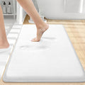 Smiry Memory Foam Bath Mat 30x20, Extra Soft and Absorbent Bathroom Mats, Non Slip Washable Carpet for Floor, Shower and Tub, White