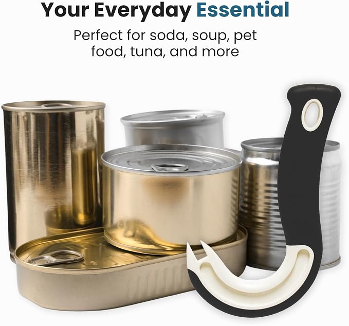 Ultimate Easy Open Ring Pull Can Opener 3 Pack by Jokari. Durable Non Slip Rubber Grip Makes Opening Aluminum Container Tabs Simple. Perfect for Protecting Nails and Folks with Joint Pain or Arthritis