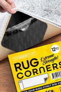 Anti Skid Corner Grippers - 12 Pack Super Strong Rug Corners to Hold Rugs Down