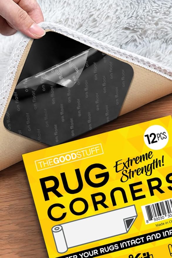 Anti Skid Corner Grippers - 12 Pack Super Strong Rug Corners to Hold Rugs Down