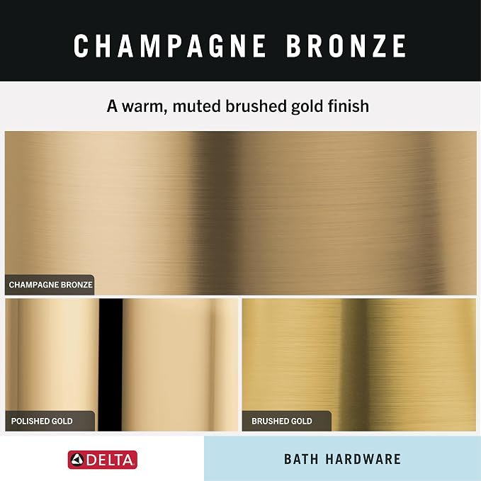 Delta Traditional (1-Pack) 36' Shower Grab Bar ADA Compliant Champagne Bronze 450 lb Capacity Bathroom Safety Handle for Shower, Bathtub | Wall Mounted Balance Assist, Handicap Grip 41636-CZ