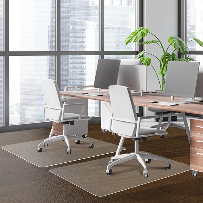 Office Chair Mat for Hard Wood Floors - 30"x48" Heavy Duty Anti-Slip Hardwood Floor Protector Rug - Easy Clean