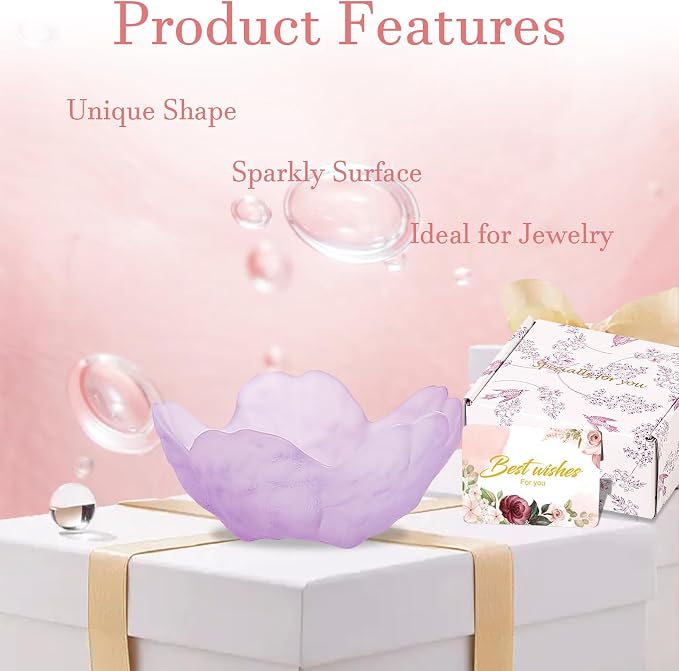 Gifts for Women Flower Jewelry Dish Ring Holder Jewelry Tray Vanity Organizer Room Decor Aesthetic Dorm Bathroom Decor Decorative Trinket Dish for Rings Earrings Necklaces Friendship Birthday Gifts
