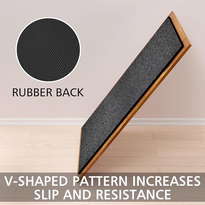 SUMLANS Kitchen Mat Set of 2 PCS, Cushioned Non Slip Rugs for Kitchen Floor, Absorbent Runner Comfort Standing Mats Washable for Kitchen, Office, Home (Black-Velvet, 17.3"x47"+17.3"x30")