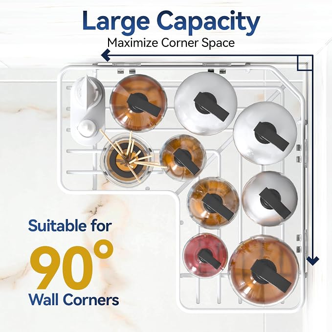 YASONIC Corner Shower Caddy Adhesive, 100% Rustproof Shower Organizer, No Drill Shower Shelf for Inside Shower, Wall-Mounted Shower Storage for Homes (2 Pack, White)