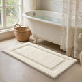 LUMI Ultra Soft Bathroom Rugs Non Slip with Rubber Backing, Absorbent Washable Bath Mat Quick Dry, Upgraded Premium Microfiber Plush Carpet for Bathtub and Shower Floor, Ivory White, 24x60