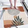 Leaves Square Anti Slip Shower Mats for Inside Shower Accessories, Boho Bath Mats for Bathroom Non Slip Shower Floor Mat Decor Rubber Bathmat with Suction and Drain Holes Machine Washable, 21″X21″