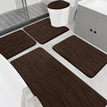 YIHOUSE Memory Foam Bathroom Rug Sets, Brown, 5 Piece | Ultra Soft, Absorbent, Non-Slip, Machine Washable