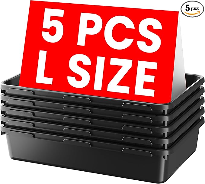 A-LUGEI【Large Size】【5 Pcs】 Tool Box Organizer Tray Divider【Single Size】 Desk Drawer Organizer Bin, Garage Organization and Storage Toolbox for Rolling Tool Chest Cart Cabinet WorkBench Part Widget