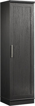 Sauder HomePlus Kitchen Pantry Storage Cabinet Slim Single Door with Adjustable Shelves, Living Room Storage Cabinet, in Raven Oak