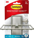 Command Soap Dish for Shower,Damage Free Hanging Bathroom Soap Dish,No Tools Bar-Soap Holder,1 Satin Nickel-Soap-Dish and 2 Water-Resistant Command Strips,(Pack of 8)