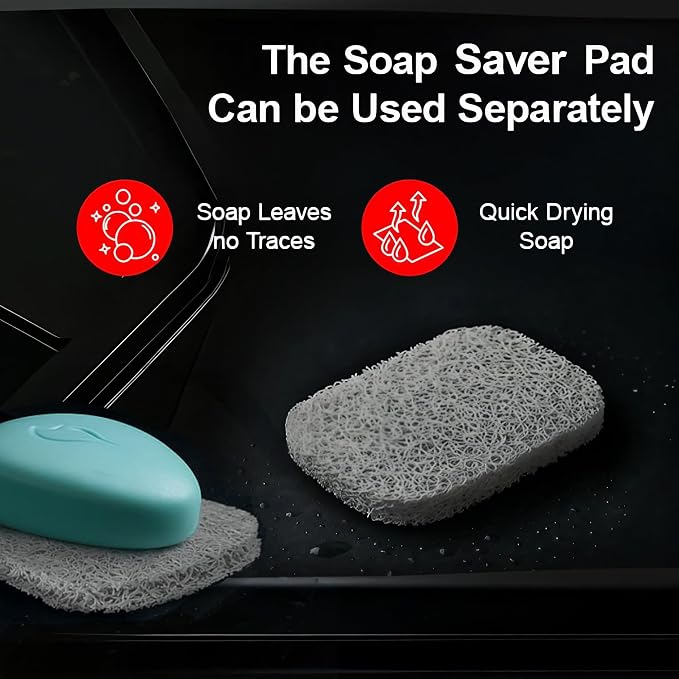 HASKO 2 Pack Shower Caddy Suction Cup with Hooks & Soap holder, Includes 2 Soap Savers, Shower Shelf, Bathroom Storage Organizer, Rustproof Shampoo Holder, Bronze
