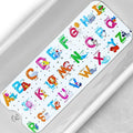 Baby Bath Tub Mat, Extra Large Non Slip Kids Cartoon Bathtub Shower Mats with Suction Cups & Drain Holes, Machine Washable for Bathroom, 40 x 16 Inch, Alphabet Animals Pattern