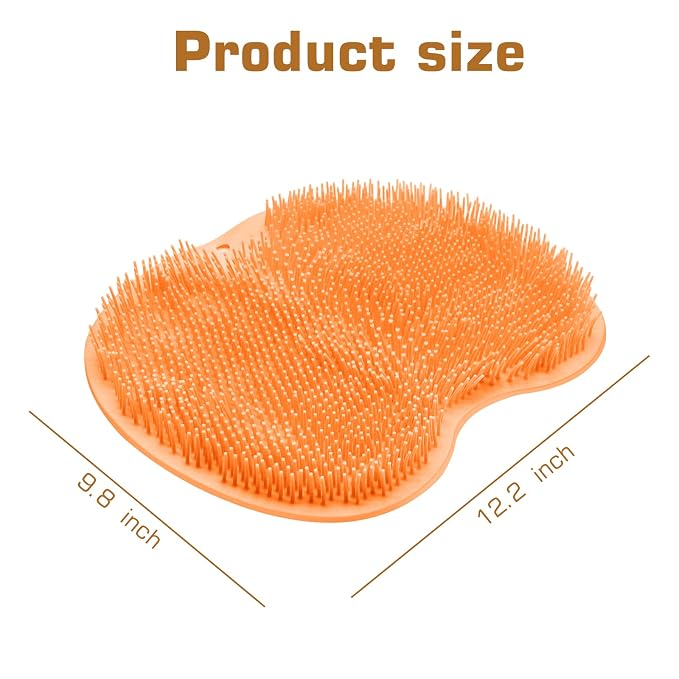 Shower Foot Scrubber Mat Back Washer Back Exfoliating Bath Wash Pad Wall Mounted Slip Suction Cups Foot Scrubber for Use in Shower Cups Foot Cleaner for Men and Women