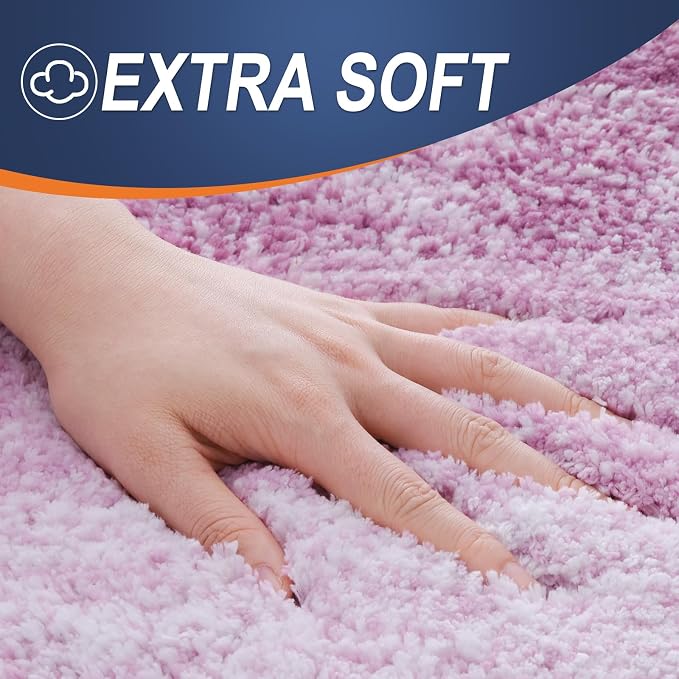 OLANLY Bathroom Runner Rugs Mat 59x24, Extra Soft Absorbent Microfiber Bath Rugs, Rubber Backing, Quick Dry, Long Bath Mats for Bathroom, Tub and Shower, Home Decor Accessories, Pinkish-Purple