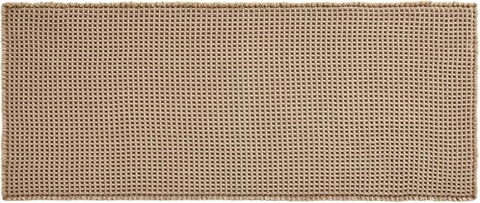 TYUU Waffle Runner Rug Bathroom, Long Boho Bathroom Rugs Non Slip Washable Super Absorbent Quick Dry Farmhouse Bath Decor, 60"x24" Beige