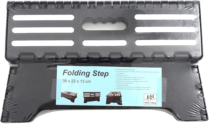Portable Folding Step Stool, 5 inch Lightweight Anti-Skid Stepping Stool, Non-Slip Textured Grip Surface for Adults Seniors at Home, Kitchen, Bathroom, Bedroom, Closet, Holds Up to 300 Pounds Black
