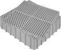 ToLanbbt Modular Interlocking Cushion 12P 11.8" x 11.8" Interlocking Rubber Floor Drain Holes Non-Slip Splicing Drainage Mats for Deck, Shower, Kitchen, Drain Pool, Sauna Bath (Grey, 2 Rows Dots)