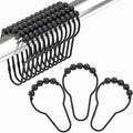 Amazer Black Shower Curtain Hooks, Decorative Shower Curtain Hooks, Shower Hooks for Shower Curtain Rust Proof Stainless Steel Shower Curtain Hooks Set of 12