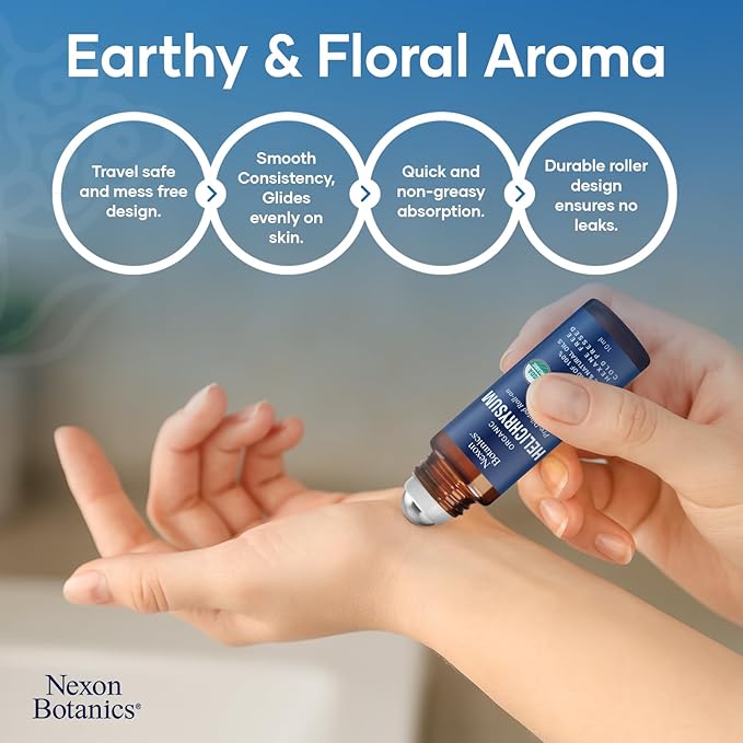 Organic Helichrysum Essential Oil Roll On 10 ml – Natural Aromatherapy Blend for Skin Care, Relaxation, Calm Mind, Stress Relief & Daily Wellness – Nexon Botanics