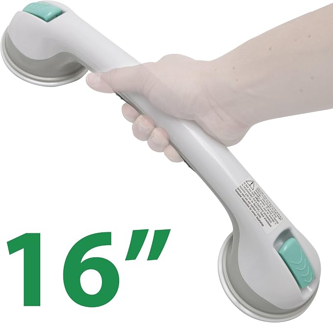 PCP Suction Grip Bathtub and Shower Safety Handle, White, 16 Inch