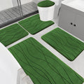 YIHOUSE Memory Foam Bathroom Rug Sets, Glass Green, 5 Pieces | Ultra Soft, Absorbent, Non-Slip, Machine Washable