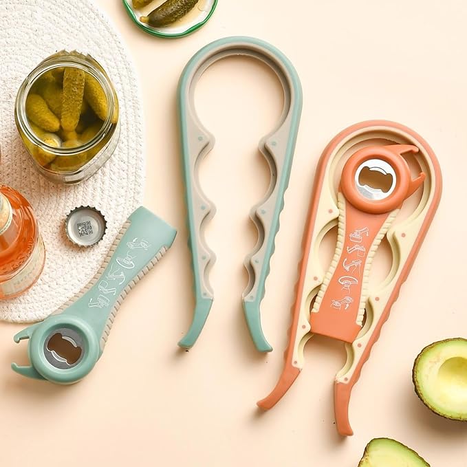 Bottle Opener for Arthritic Hand,Jar Opener for Old People, Children, Women, Those with Weak Hands,Multifunctional Kitchen Gadgets (A-Orange)