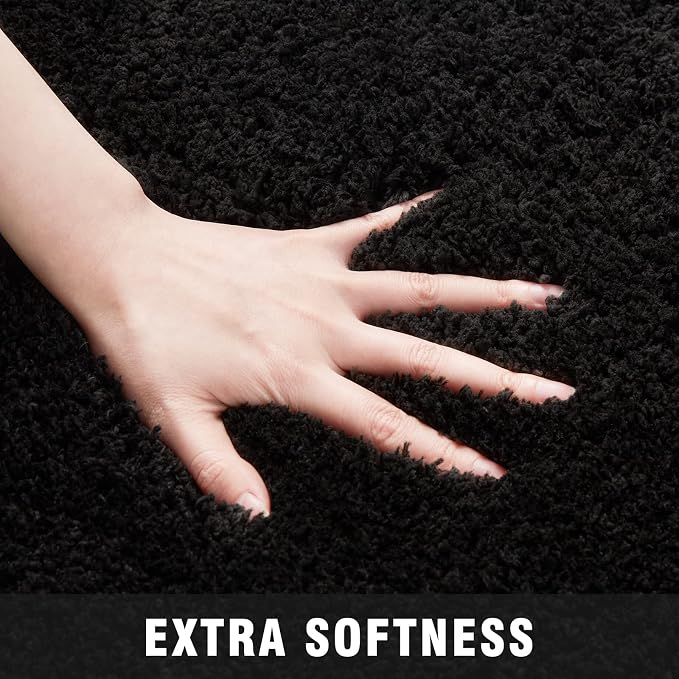 TECHMILLY Super Soft Shaggy Bathroom Rugs, Absorbent Thick Non Slip Microfiber Bath Rugs, Quick Dry Machine Washable Bath Mat for Bathroom Floor, Bathtub and Shower 20"x32"