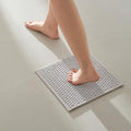 TYUU Small Bathroom Rugs, Non Slip Washable Bath Rugs Super Absorbent Bathroom Rug Thin Quick Dry Low Pile Bath Mats, Light Grey 12"x12"