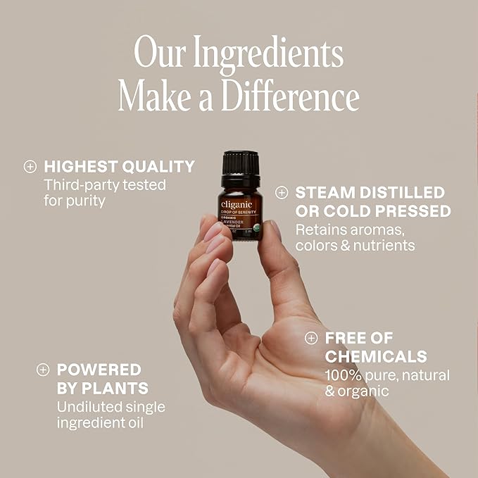 Cliganic Organic Aromatherapy TOP 12 Essential Oils Set, 100% Pure - Peppermint, Lavender, Eucalyptus, Tea Tree, Lemongrass, Rosemary, Frankincense, Orange, Lemon, Cassia, Cedarwood & Grapefruit