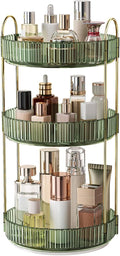 360° Rotating Makeup Organizer, Large Capacity Skincare Organizer, 3 Tier Cosmetic Skin Care Perfume Dresser Organizer, Fits Cosmetics, Perfume, Skin Care, Lipstick