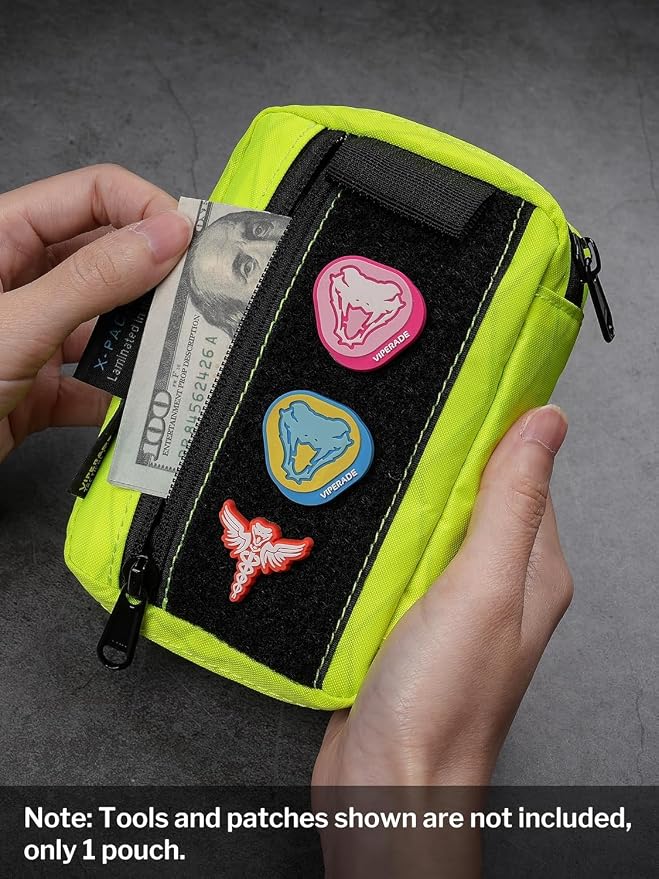 VIPERADE VE26 EDC Pouch Organizer with 11 Compartments, Small Tool Pouch with DIY Patches Area, EDC Pocket Organizer for Mutitools
