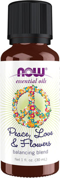 NOW Essential Oils, Peace, Love and Flowers, Sweet Floral Aromatherapy Scent, Blend of Pure Essential Oils, Vegan, Child Resistant Cap, 1-Ounce